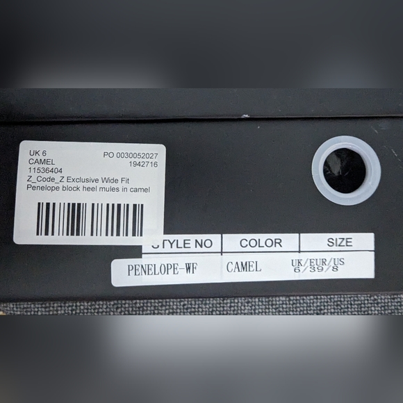 BNIB ASOS Z_Code_Z Exclusive Penelope block heel mules in Camel - Picture 4 of 4